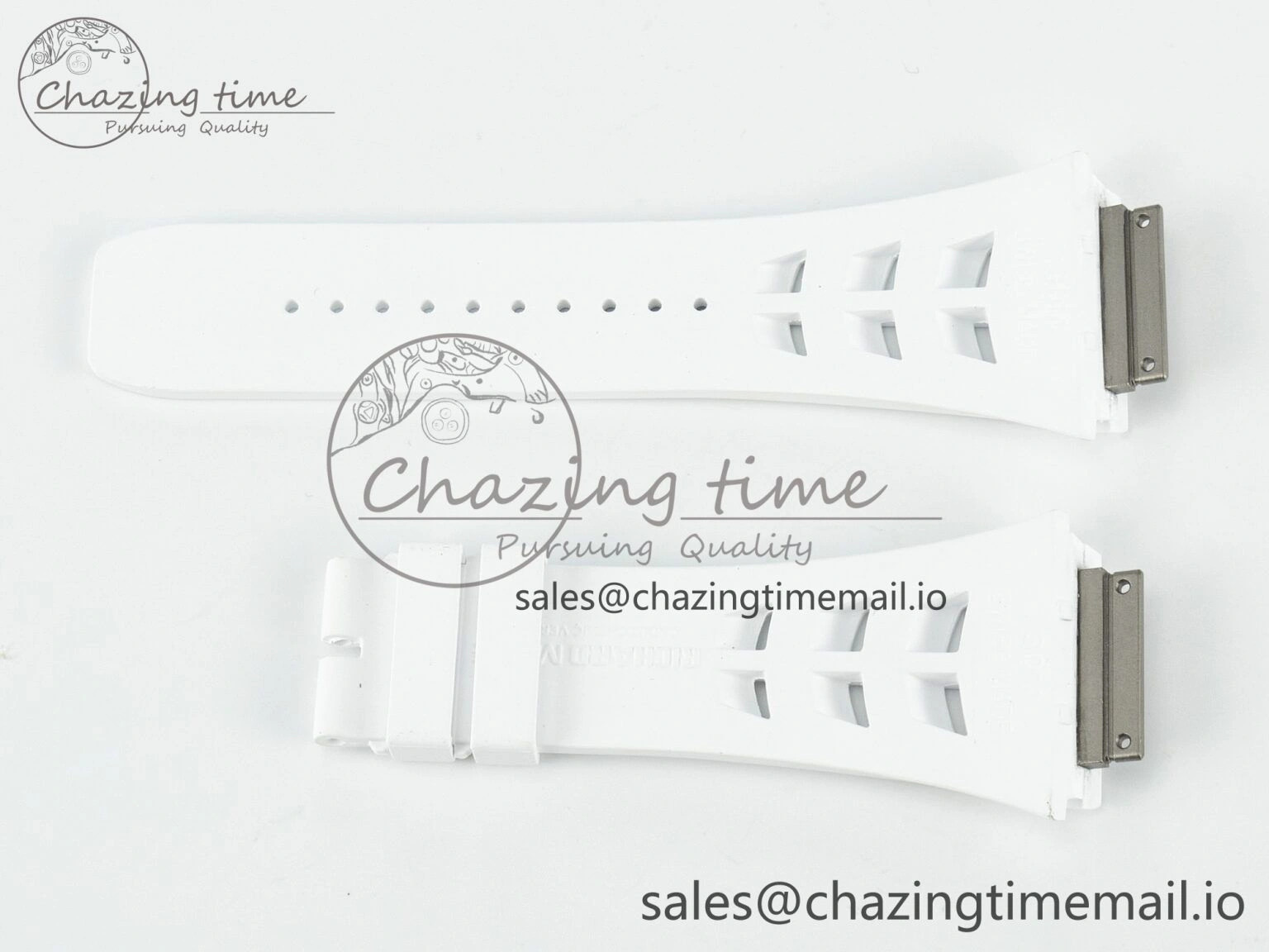 RM030 1:1 Best Edition Gray White Rubber Strap (Fits the Gen size)