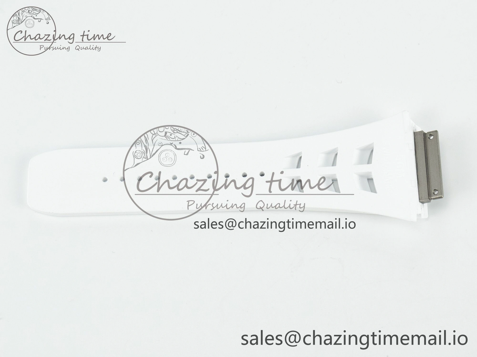 RM030 1:1 Best Edition Gray White Rubber Strap (Fits the Gen size)