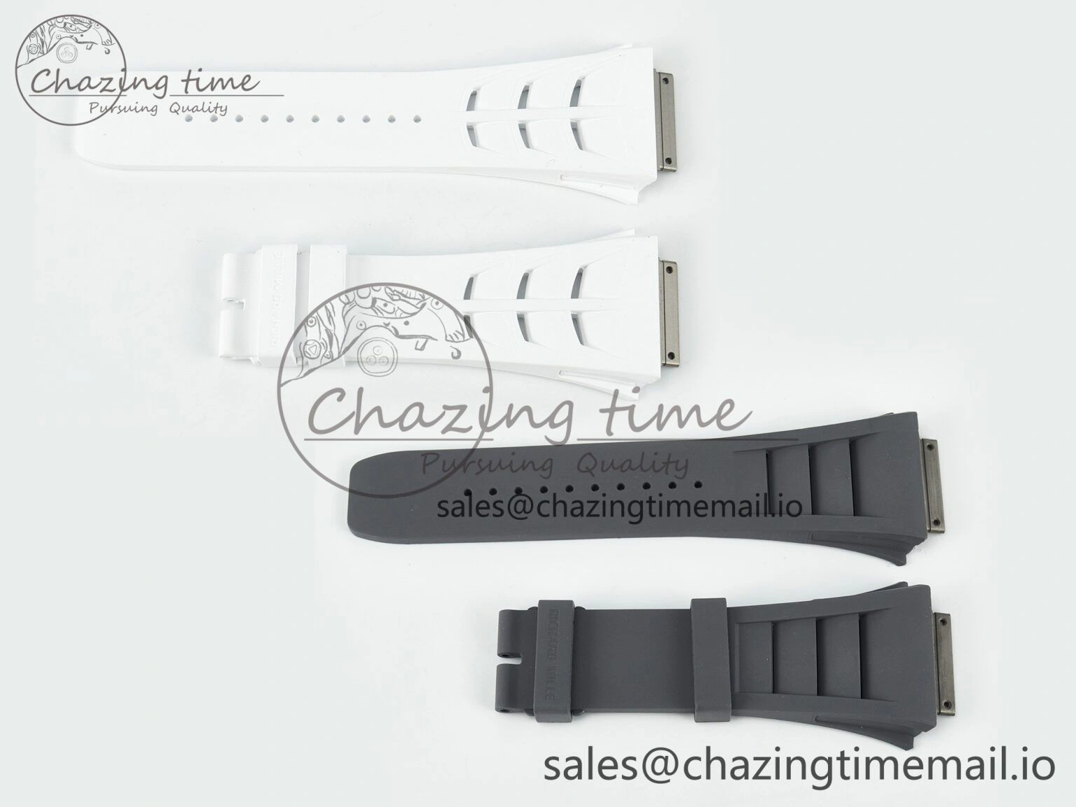 RM030 1:1 Best Edition Gray White Rubber Strap (Fits the Gen size)