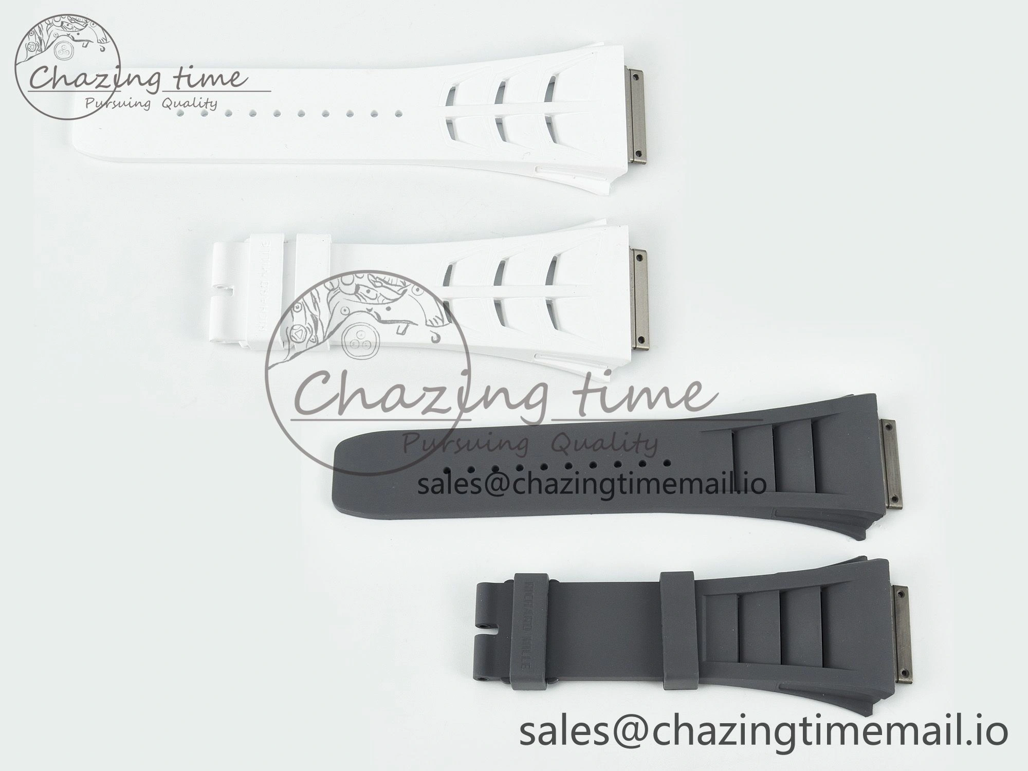 RM030 1:1 Best Edition Gray White Rubber Strap (Fits the Gen size)