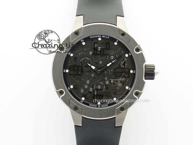 RM033 Titanium SF Best Edition Arabic Markers Dial On Black Rubber Strap Micro-Rotor Movement
