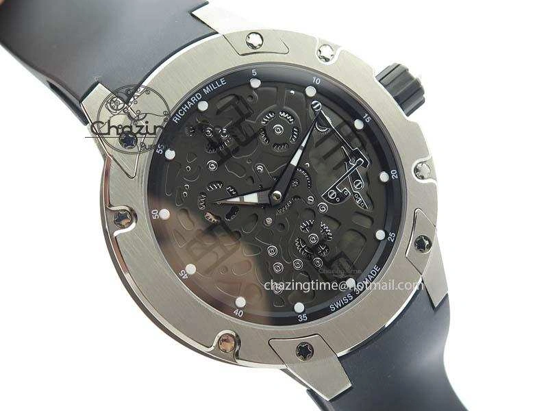 RM033 Titanium SF Best Edition Arabic Markers Dial On Black Rubber Strap Micro-Rotor Movement