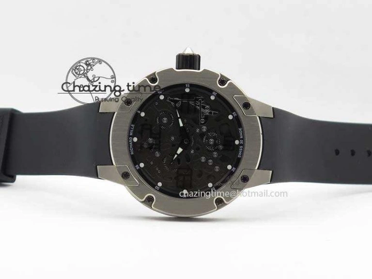 RM033 Titanium SF Best Edition Arabic Markers Dial On Black Rubber Strap Micro-Rotor Movement