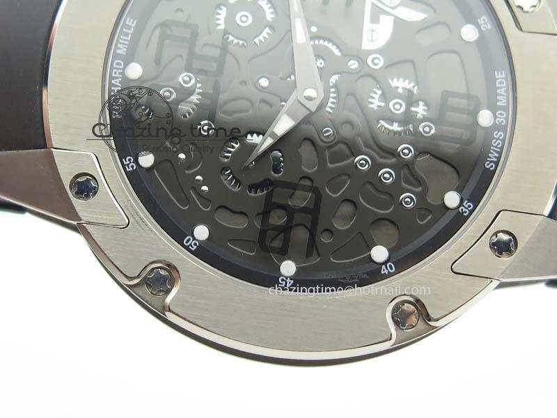RM033 Titanium SF Best Edition Arabic Markers Dial On Black Rubber Strap Micro-Rotor Movement