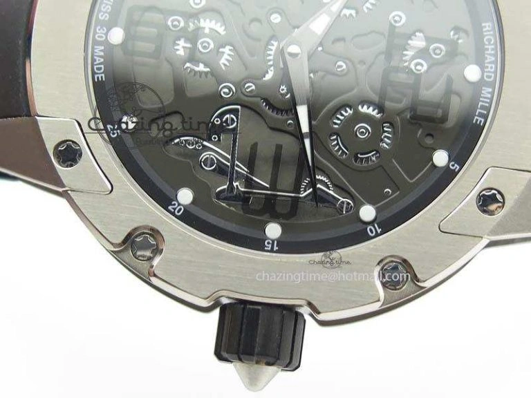 RM033 Titanium SF Best Edition Arabic Markers Dial On Black Rubber Strap Micro-Rotor Movement