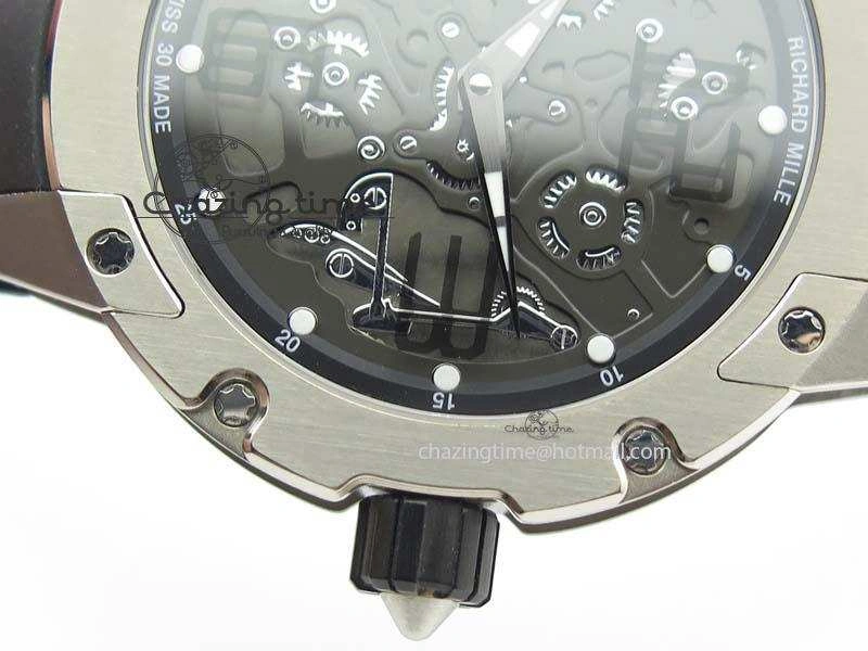 RM033 Titanium SF Best Edition Arabic Markers Dial On Black Rubber Strap Micro-Rotor Movement