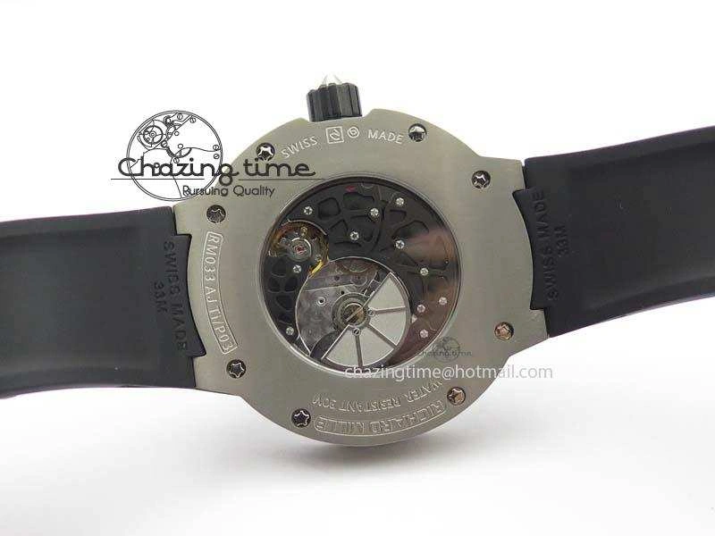 RM033 Titanium SF Best Edition Roman Markers Dial On Black Rubber Strap Micro-Rotor Movement