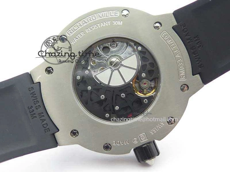 RM033 Titanium SF Best Edition Roman Markers Dial On Black Rubber Strap Micro-Rotor Movement