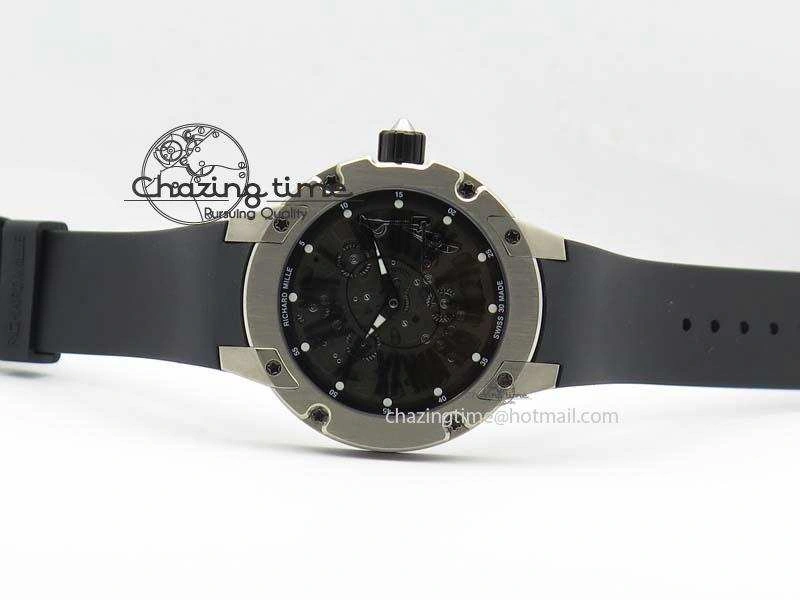 RM033 Titanium SF Best Edition Roman Markers Dial On Black Rubber Strap Micro-Rotor Movement