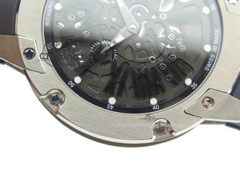 RM033 Titanium SF Best Edition Roman Markers Dial On Black Rubber Strap Micro-Rotor Movement