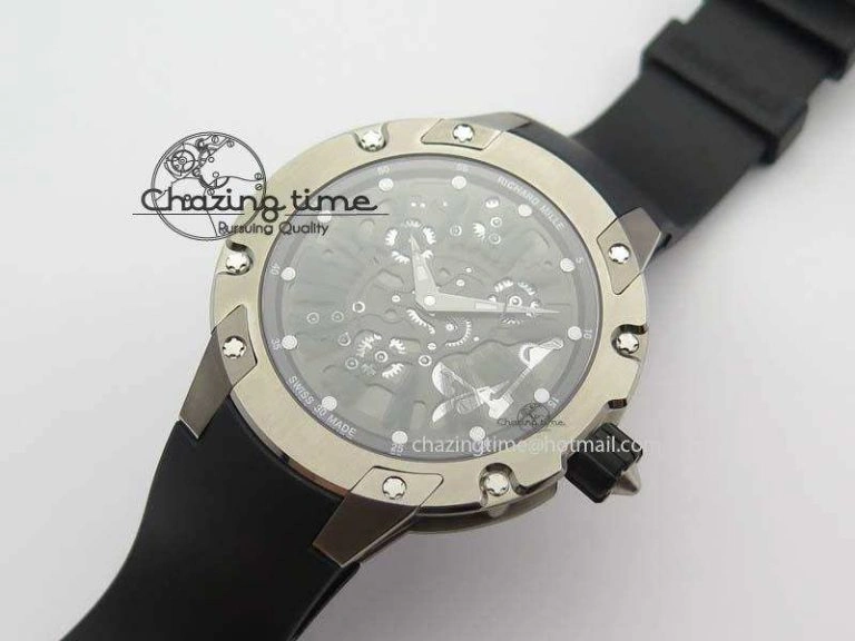 RM033 Titanium SF Best Edition Roman Markers Dial On Black Rubber Strap Micro-Rotor Movement