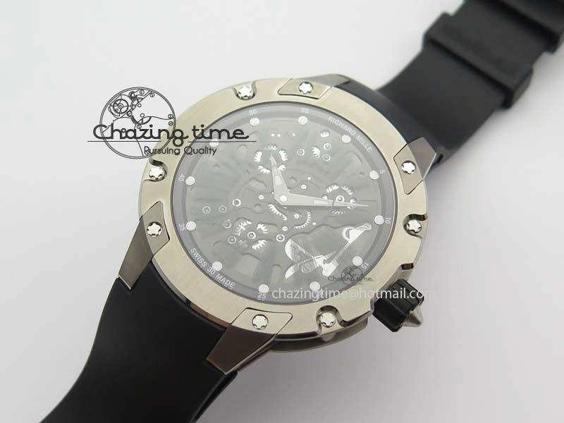 RM033 Titanium SF Best Edition Roman Markers Dial On Black Rubber Strap Micro-Rotor Movement