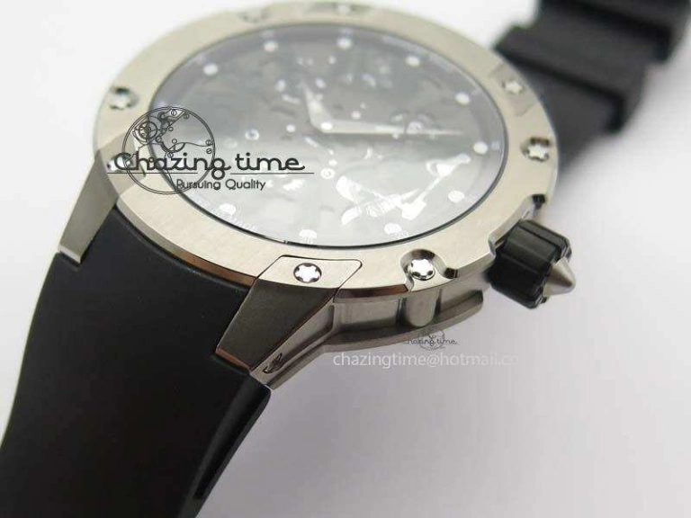 RM033 Titanium SF Best Edition Roman Markers Dial On Black Rubber Strap Micro-Rotor Movement