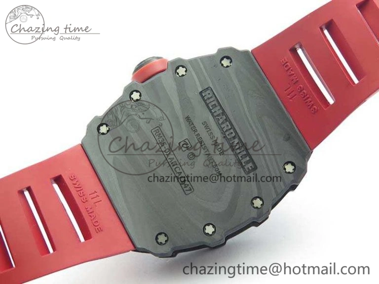 RM035-01 FC Case KVF Best Edition Skeleton Dial Red Crown On Rubber Strap MIYOTA8215 V2