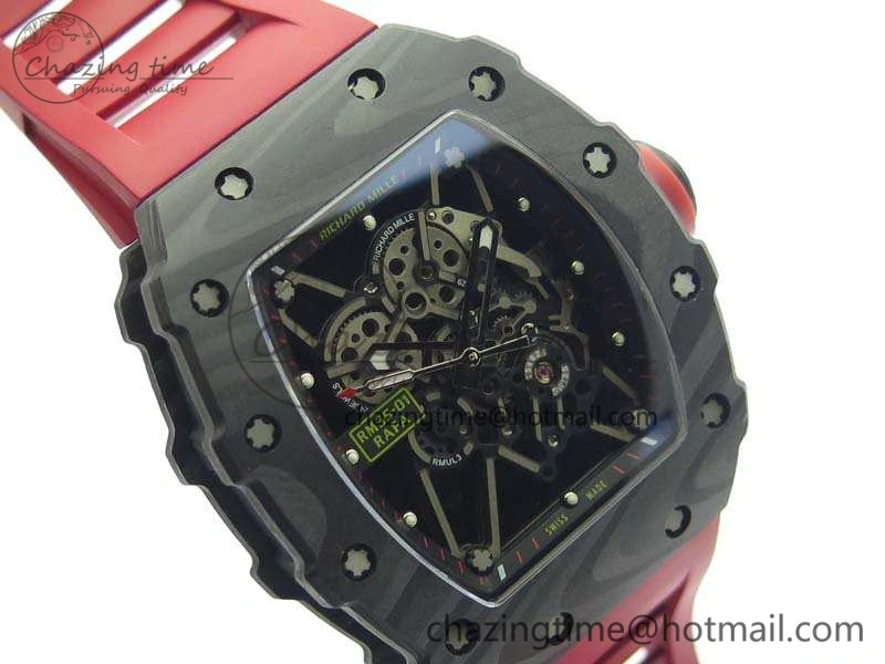 RM035-01 FC Case KVF Best Edition Skeleton Dial Red Crown On Rubber Strap MIYOTA8215 V2