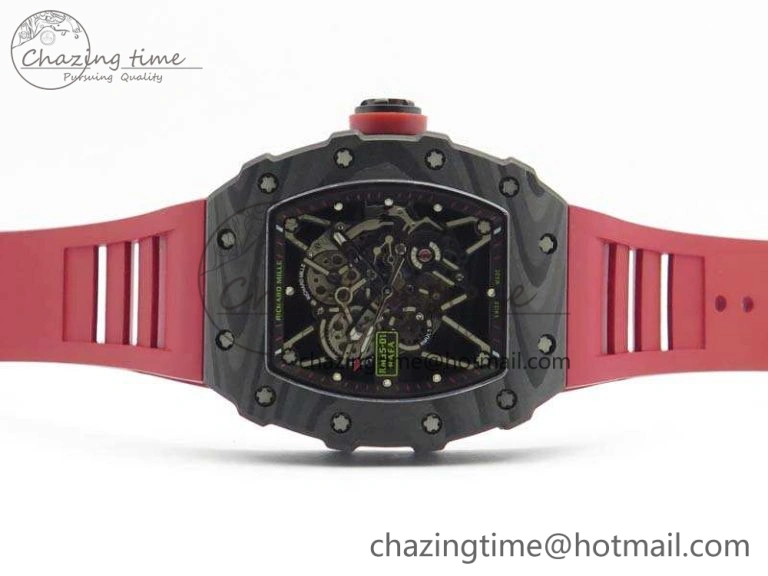 RM035-01 FC Case KVF Best Edition Skeleton Dial Red Crown On Rubber Strap MIYOTA8215 V2