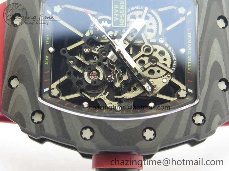 RM035-01 FC Case KVF Best Edition Skeleton Dial Red Crown On Rubber Strap MIYOTA8215 V2