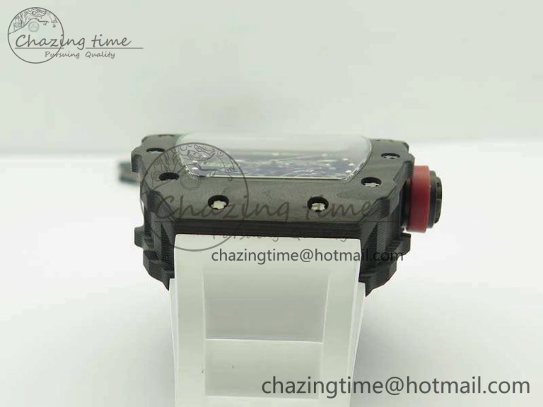 RM035-01 Forged Carbon KVF Best Edition Skeleton Dial Red On White Rubber Strap MIYOTA8215 V2