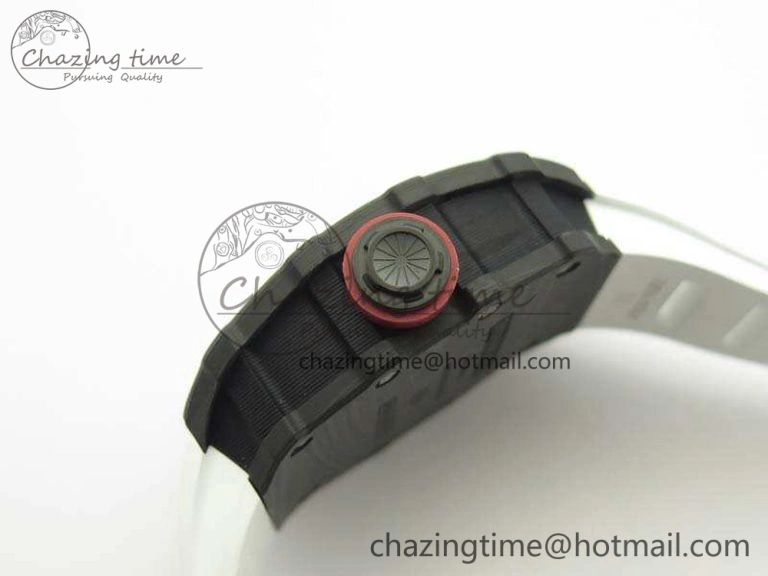 RM035-01 Forged Carbon KVF Best Edition Skeleton Dial Red On White Rubber Strap MIYOTA8215 V2