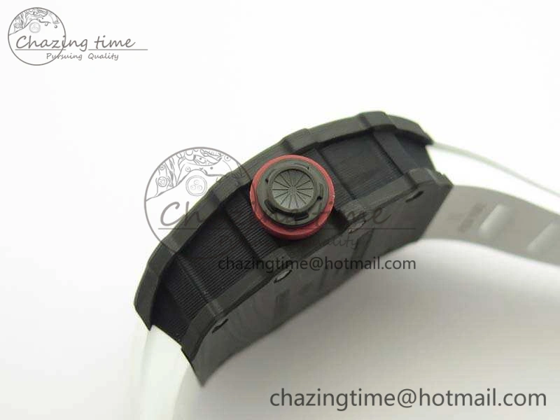 RM035-01 Forged Carbon KVF Best Edition Skeleton Dial Red On White Rubber Strap MIYOTA8215 V2