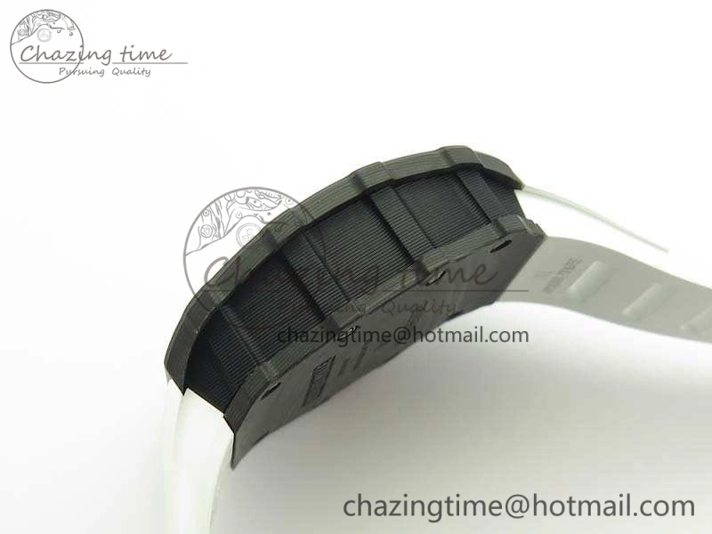 RM035-01 Forged Carbon KVF Best Edition Skeleton Dial Red On White Rubber Strap MIYOTA8215 V2