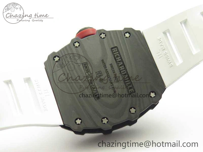 RM035-01 Forged Carbon KVF Best Edition Skeleton Dial Red On White Rubber Strap MIYOTA8215 V2