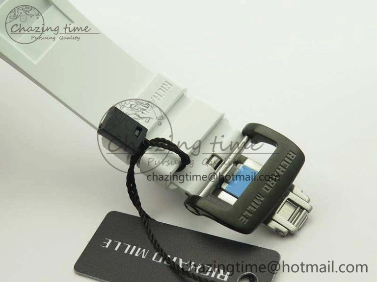 RM035-01 Forged Carbon KVF Best Edition Skeleton Dial Red On White Rubber Strap MIYOTA8215 V2