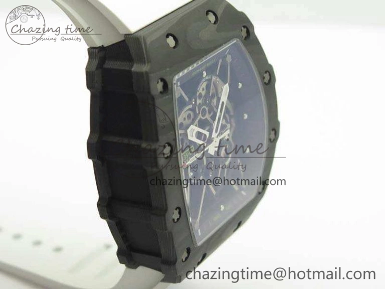 RM035-01 Forged Carbon KVF Best Edition Skeleton Dial Red On White Rubber Strap MIYOTA8215 V2
