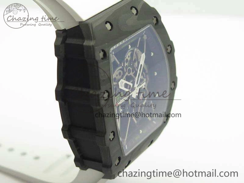 RM035-01 Forged Carbon KVF Best Edition Skeleton Dial Red On White Rubber Strap MIYOTA8215 V2