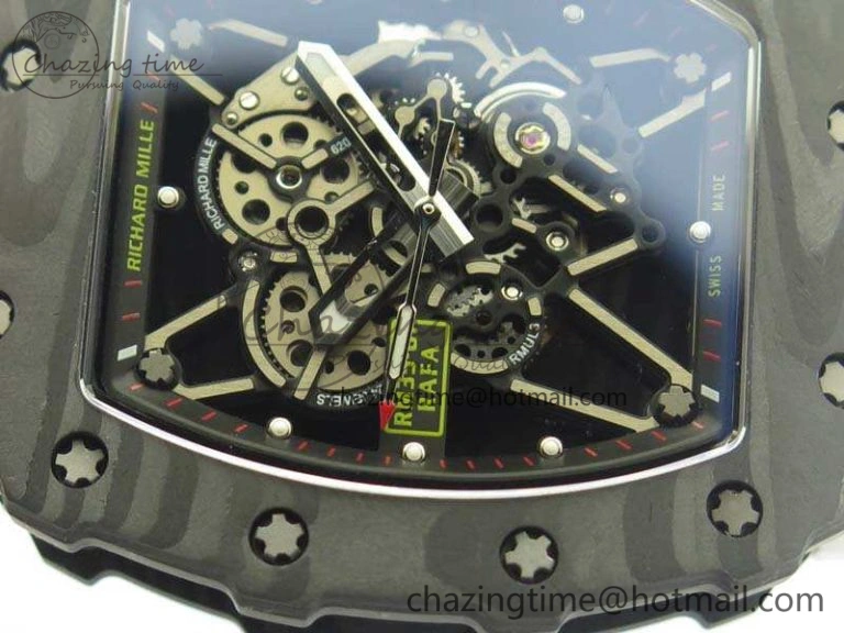 RM035-01 Forged Carbon KVF Best Edition Skeleton Dial Red On White Rubber Strap MIYOTA8215 V2