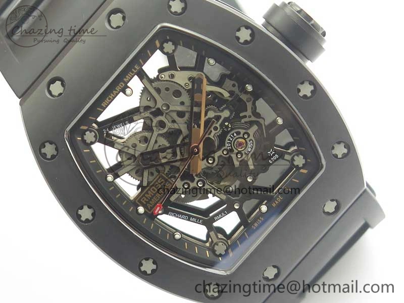 RM035-02 Americas Ceramic RG Case KVF Best Edition Skeleton Dial on Black Rubber Strap MIYOTA8215