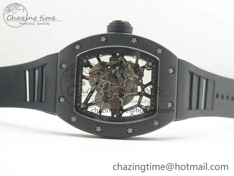 RM035-02 Americas Ceramic RG Case KVF Best Edition Skeleton Dial on Black Rubber Strap MIYOTA8215
