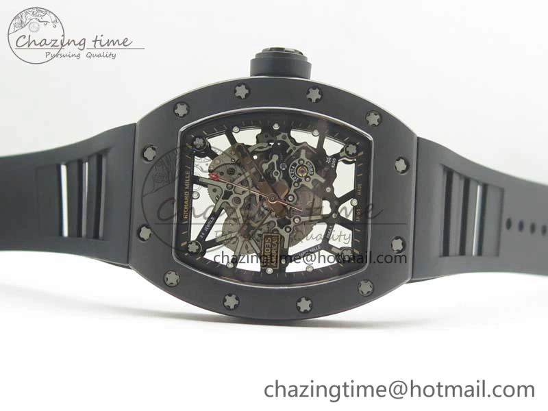 RM035-02 Americas Ceramic RG Case KVF Best Edition Skeleton Dial on Black Rubber Strap MIYOTA8215