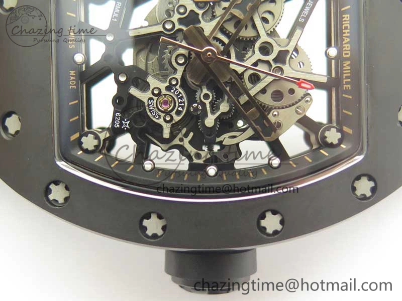 RM035-02 Americas Ceramic RG Case KVF Best Edition Skeleton Dial on Black Rubber Strap MIYOTA8215
