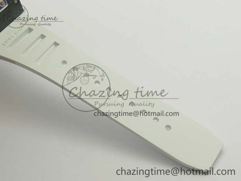 RM035-02 Americas Ceramic RG Case KVF Best Edition Skeleton Dial on White Rubber Strap MIYOTA8215