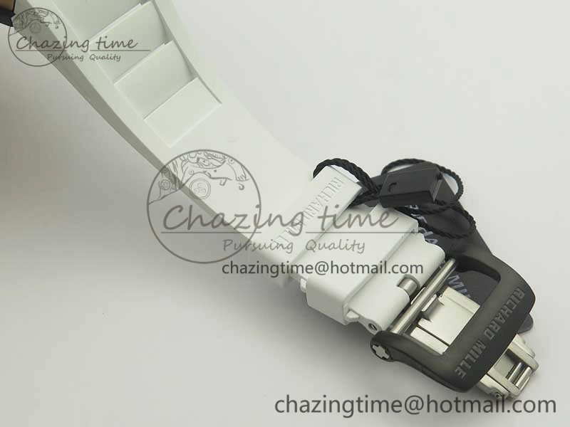 RM035-02 Americas Ceramic RG Case KVF Best Edition Skeleton Dial on White Rubber Strap MIYOTA8215