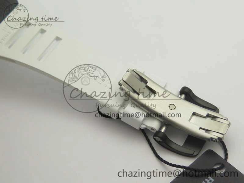 RM035-02 Americas Ceramic RG Case KVF Best Edition Skeleton Dial on White Rubber Strap MIYOTA8215