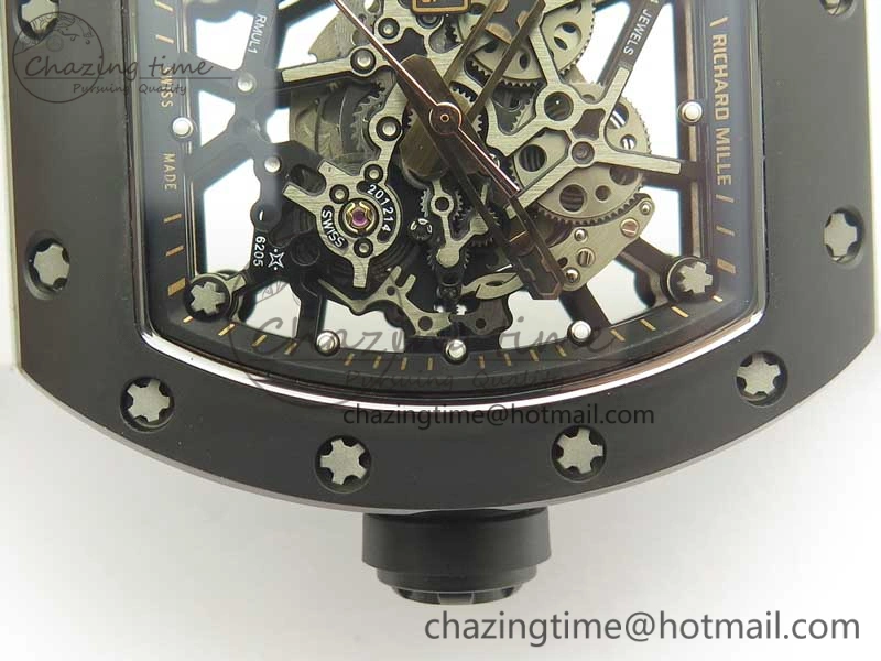 RM035-02 Americas Ceramic RG Case KVF Best Edition Skeleton Dial on White Rubber Strap MIYOTA8215