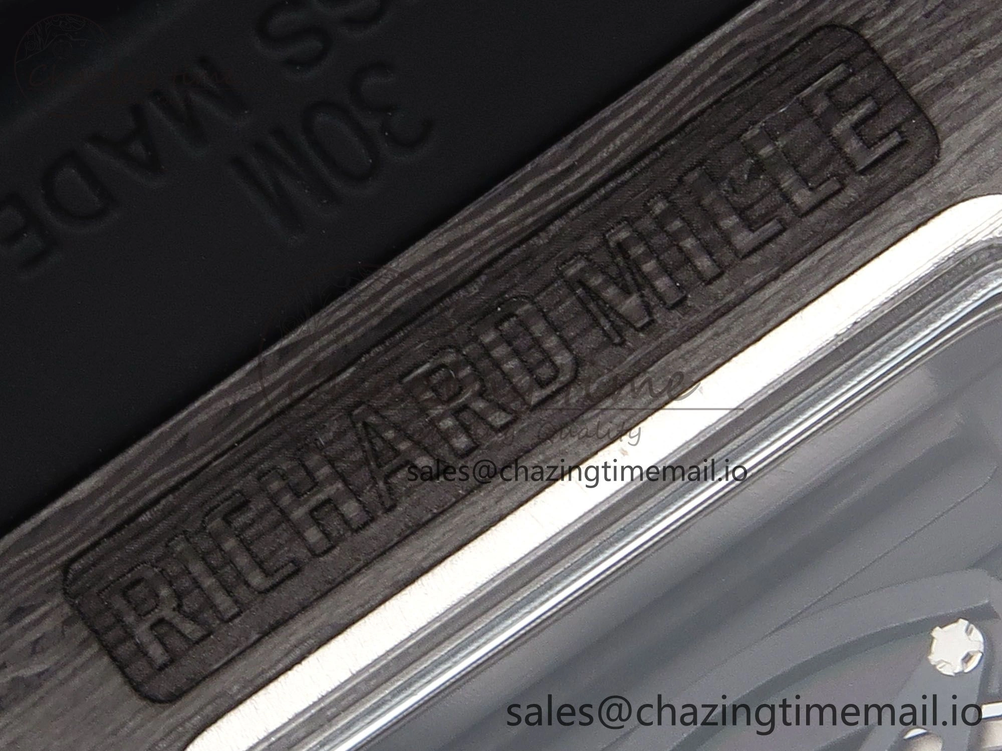 RM035-02 Black Carbon T+F Best Edition Skeleton Dial on Black Rubber Strap Clone RMUL3