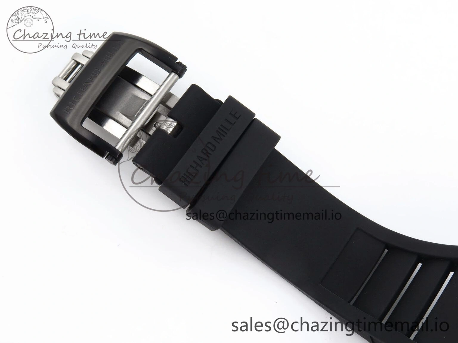 RM035-02 Black Carbon T+F Best Edition Skeleton Dial on Black Rubber Strap Clone RMUL3