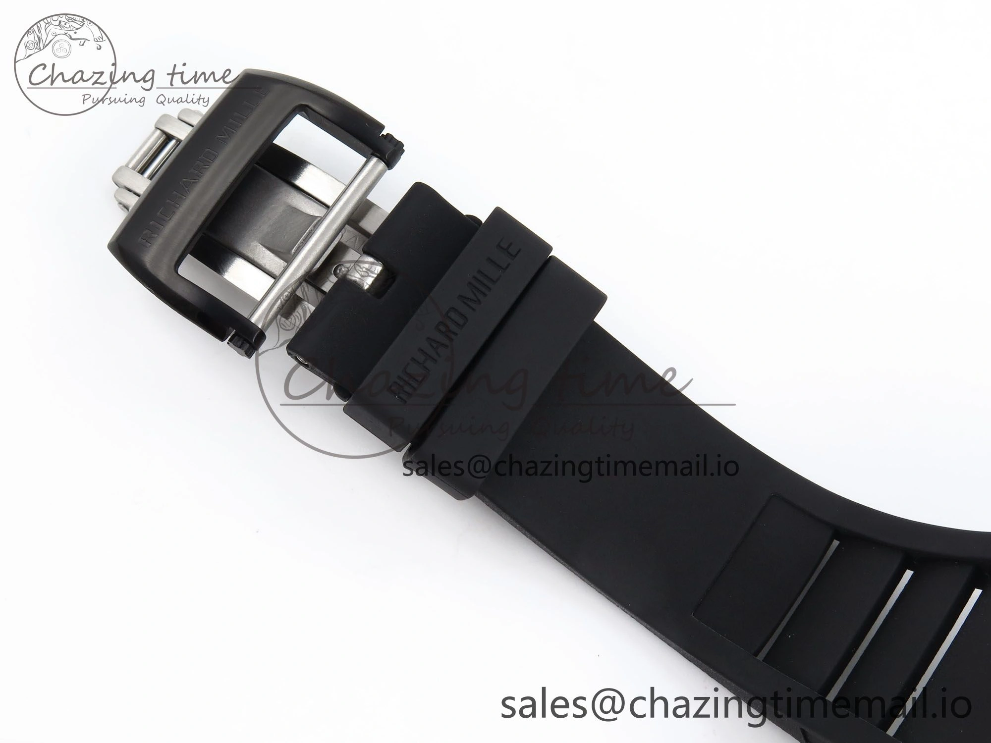 RM035-02 Black Carbon T+F Best Edition Skeleton Dial on Black Rubber Strap Clone RMUL3