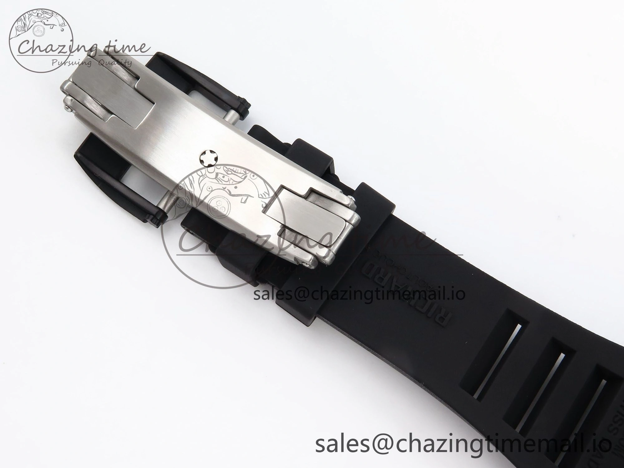 RM035-02 Black Carbon T+F Best Edition Skeleton Dial on Black Rubber Strap Clone RMUL3