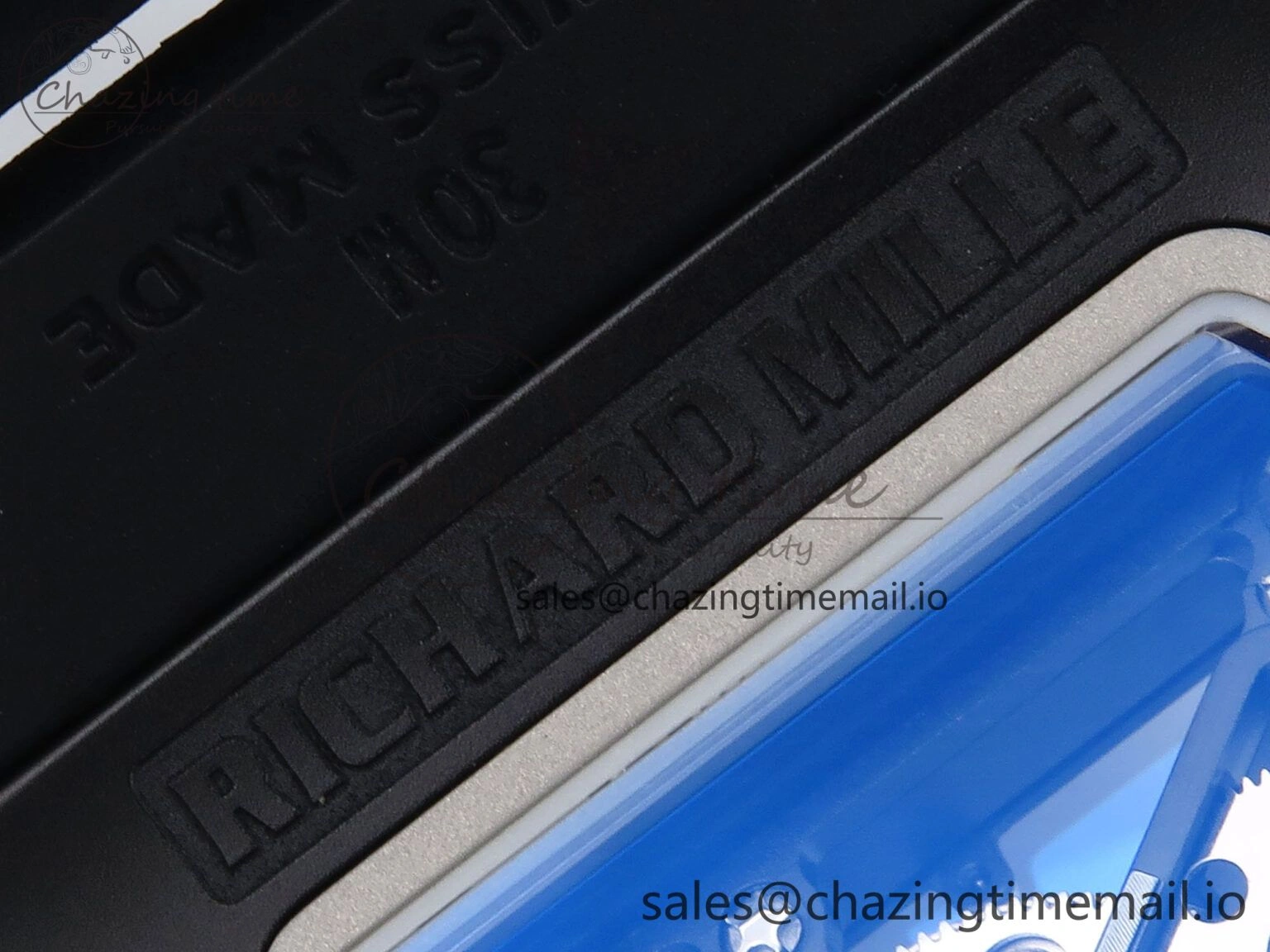 RM035-02 Black Ceramic SONIC Best Edition Skeleton Dial on Black Rubber Strap Clone RMUL1