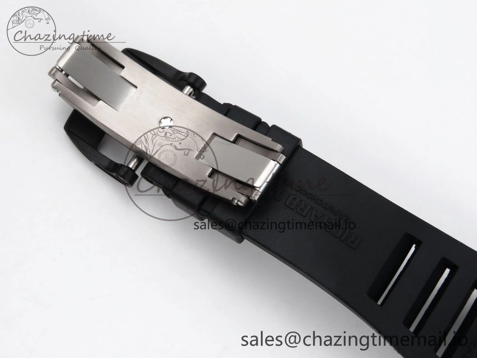 RM035-02 Black Ceramic SONIC Best Edition Skeleton Dial on Black Rubber Strap Clone RMUL1