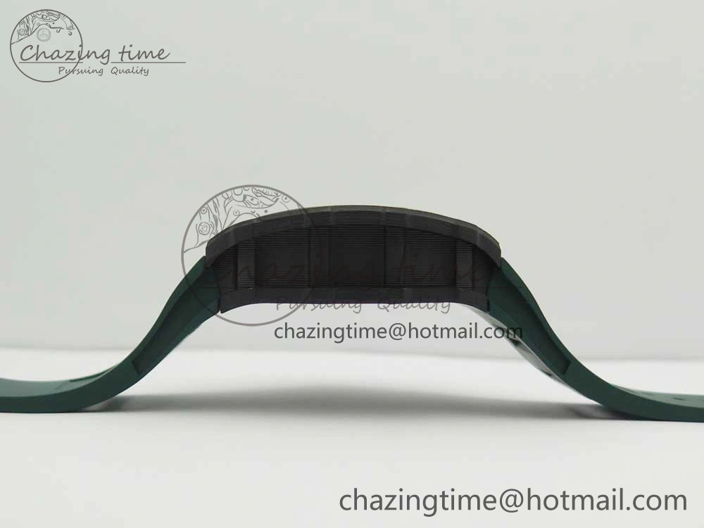 RM035-02 Forge Carbon Caseback Titanium Case KVF Best Edition Skeleton Dial Green on Green Rubber Strap MIYOTA8215