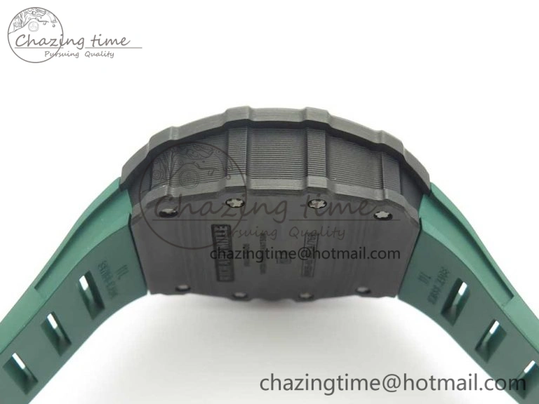 RM035-02 Forge Carbon Caseback Titanium Case KVF Best Edition Skeleton Dial Green on Green Rubber Strap MIYOTA8215