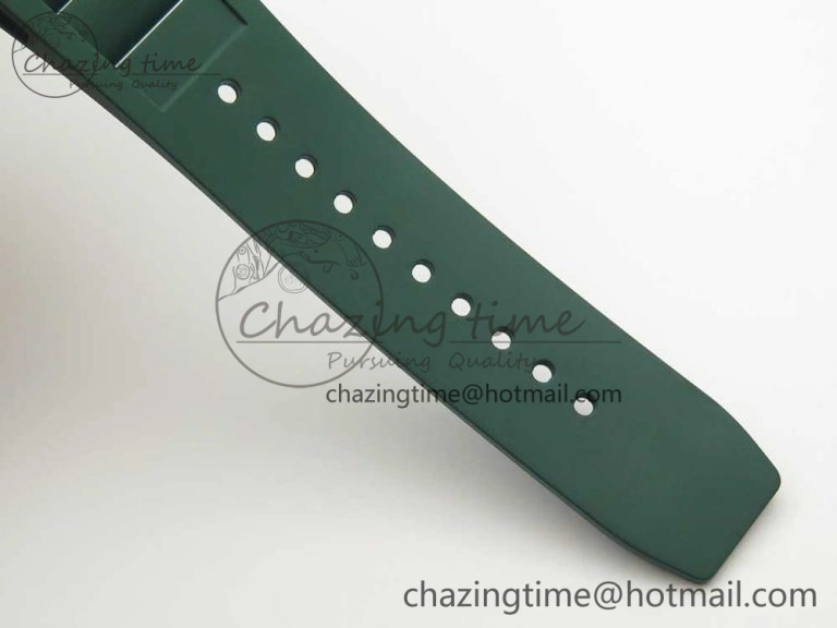 RM035-02 Forge Carbon Caseback Titanium Case KVF Best Edition Skeleton Dial Green on Green Rubber Strap MIYOTA8215