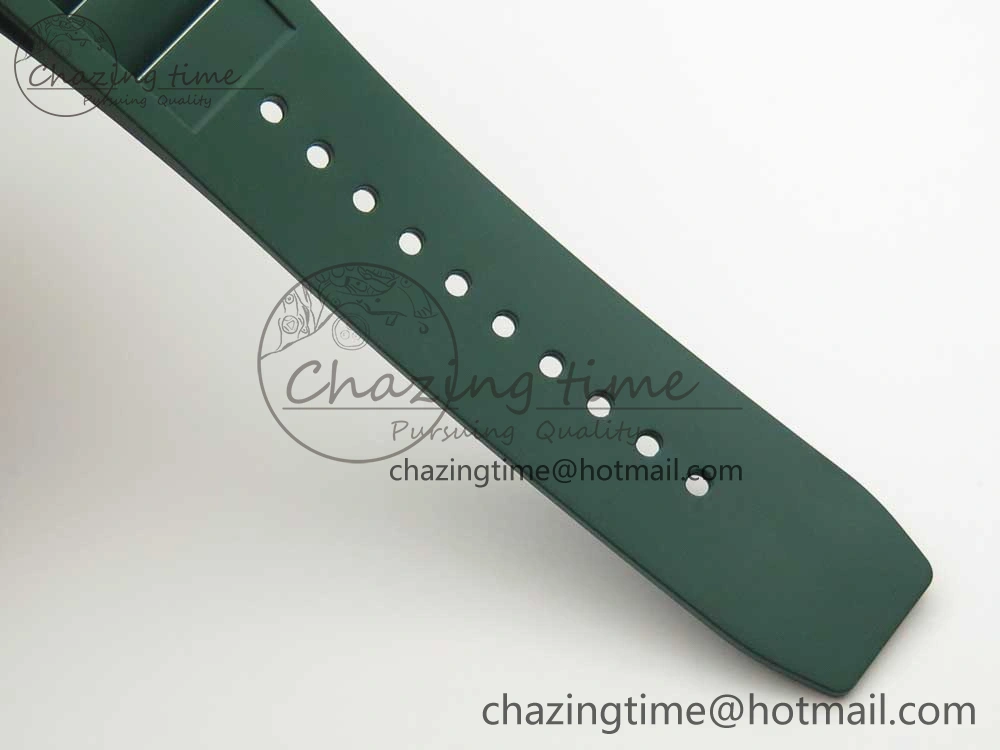 RM035-02 Forge Carbon Caseback Titanium Case KVF Best Edition Skeleton Dial Green on Green Rubber Strap MIYOTA8215