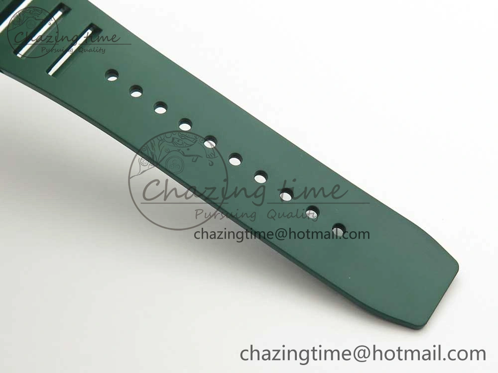 RM035-02 Forge Carbon Caseback Titanium Case KVF Best Edition Skeleton Dial Green on Green Rubber Strap MIYOTA8215