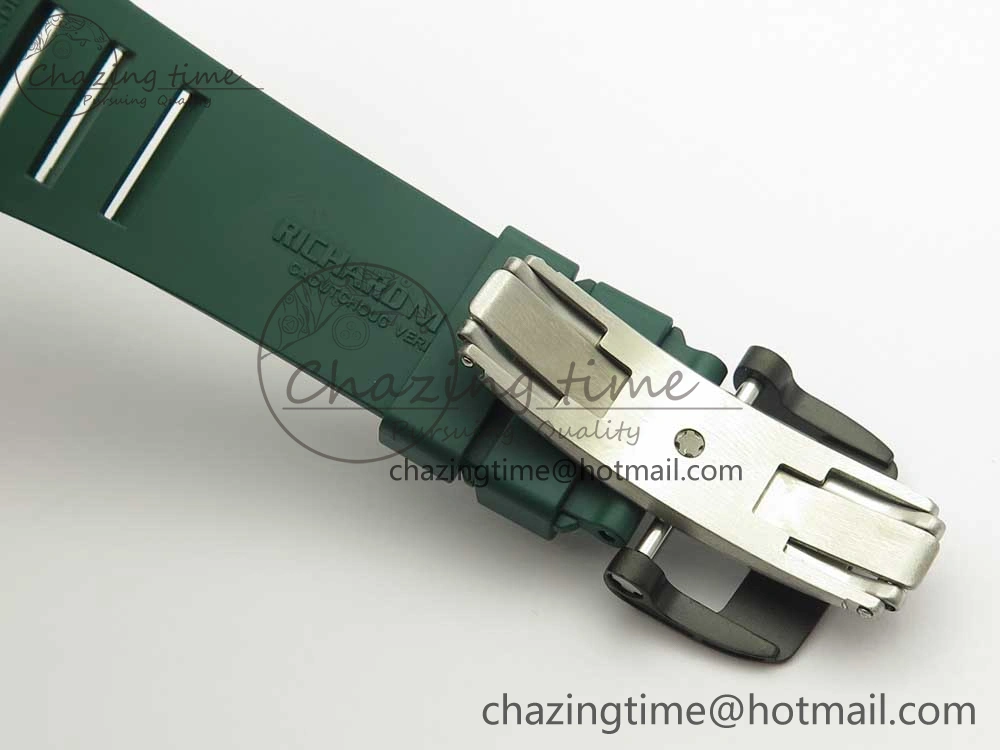 RM035-02 Forge Carbon Caseback Titanium Case KVF Best Edition Skeleton Dial Green on Green Rubber Strap MIYOTA8215